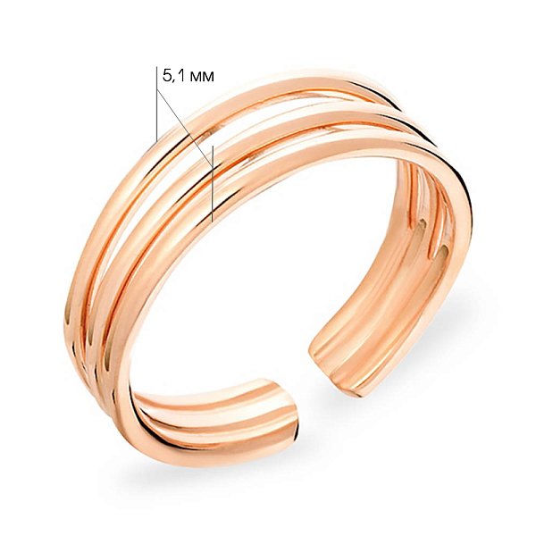 Фалангова потрійна каблучка з золота (арт. 140701ф) – зображення 4