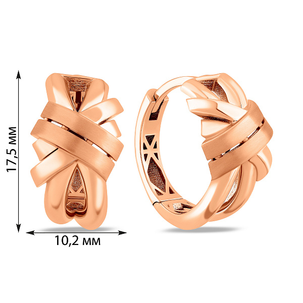 Золотые серьги-кольца без камней (арт. 1092087м) – изображение 4