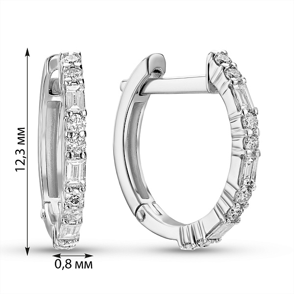 Золотые серьги-кольца с бриллиантами (арт. С011375020б) – изображение 4