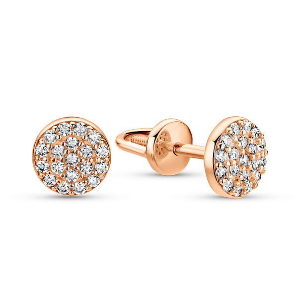 Золоті сережки пусети з фіанітами (арт. 2105885101) – зображення 1