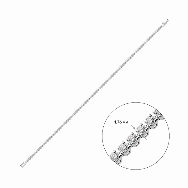 Золотий тенісний браслет з діамантами (арт. Б011208090б) – зображення 3
