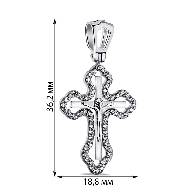 Хрестик зі срібла з розп'яттям (арт. 7504/2-0925.0.2)