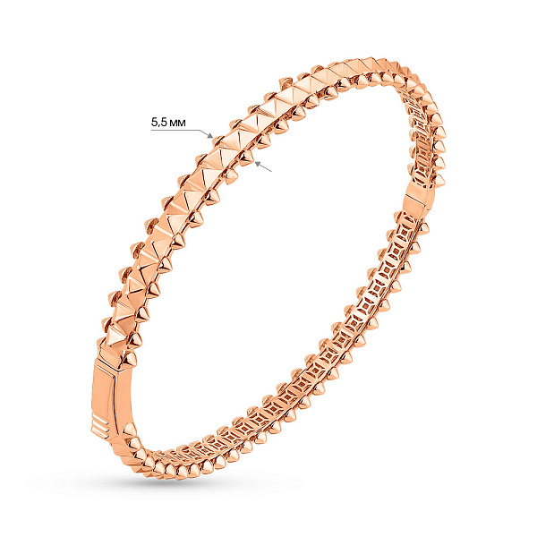Жесткий браслет из красного золота (арт. 3261244) – изображение 4