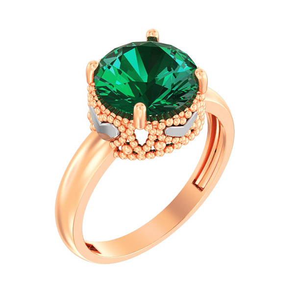 Золотое кольцо с кварцем (арт. 140573Пз) – изображение 1