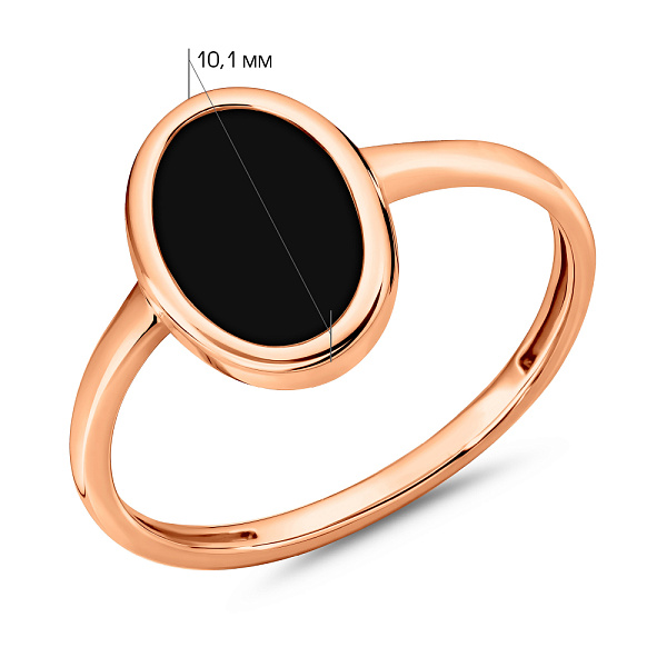 Каблучка Лýна з червоного золота з емаллю (арт. 141218еч) – зображення 4