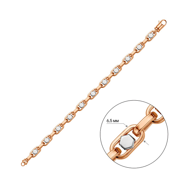 Браслет з червоного і білого золота (арт. 3261076р) – зображення 2