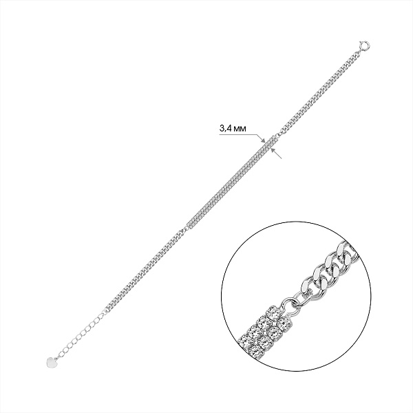 Серебряный браслет с фианитами (арт. 7509/4894) – изображение 2