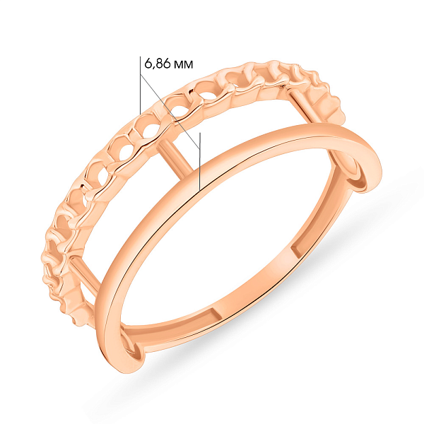 Кольцо из красного золота без камней (арт. 155405) – изображение 3
