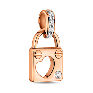 Кулон з червоного золота Замочок з фіанітами (арт. 440644)