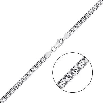 Серебряная цепь плетения двойной бисмарк (арт. 7508/3-0000.90.9)