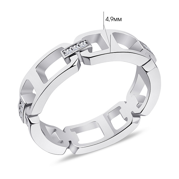 Каблучка срібна з фіанітами  (арт. 7501/5752) – зображення 5