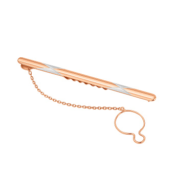 Фото Зажим для галстука из красного золота с матовым покрытием (арт. 200081рм)