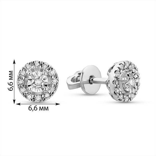 Золотые серьги пусеты с бриллиантами (арт. Т011718020б) – изображение 3