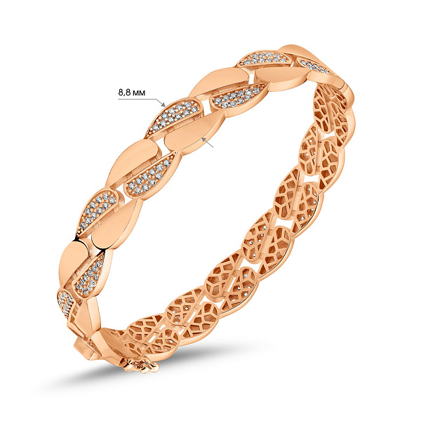 Золотой браслет Звенья с фианитами (арт. 326858) – изображение 3