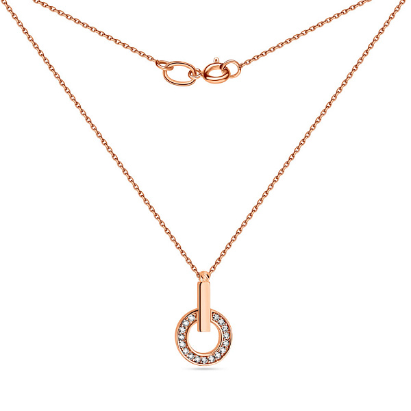 Кольє з червоного золота з фіанітами (арт. 352316) – зображення 2