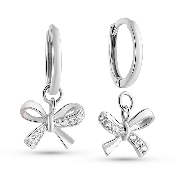 Сережки з білого золота з діамантами (арт. С111310010б) – зображення 1
