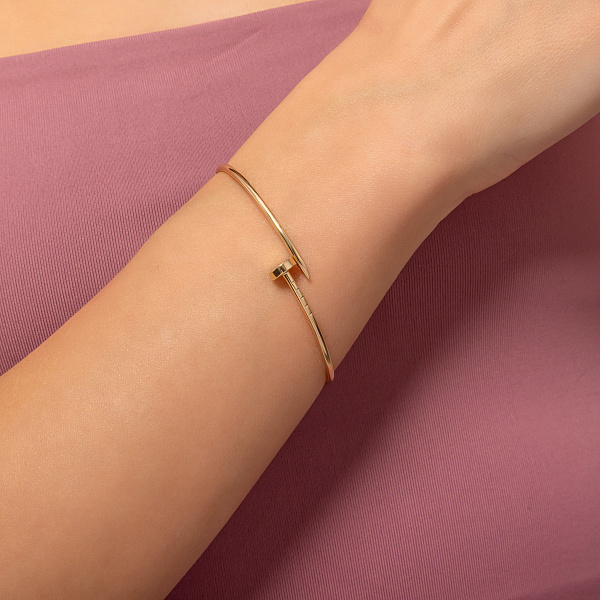 Жорсткий браслет з жовтого золота в формі цвяха (арт. 3261416ж) – зображення 2