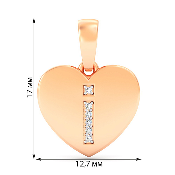 Золотая подвеска Буква І с фианитами (арт. 440979) – изображение 2