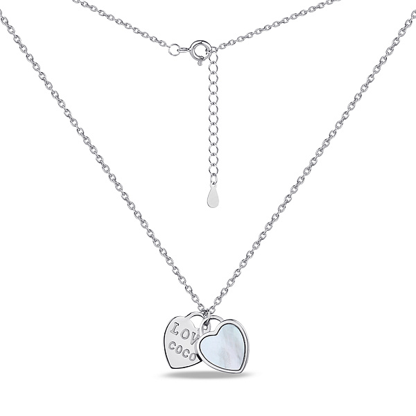 Срібне кольє Серце з перламутром (арт. 7507/1870п) – зображення 2