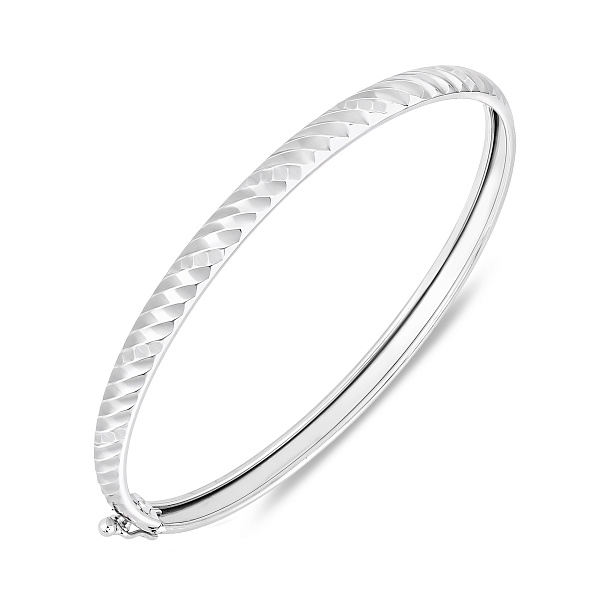 Жесткий серебряный браслет без камней (арт. 7509/5476/5) – изображение 1