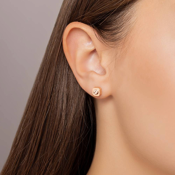 Сережки-пусети з червоного золота (арт. 1101101) – зображення 2