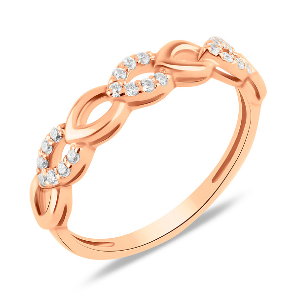 Кольцо из красного золота с фианитами (арт. 1108728101) – изображение 1