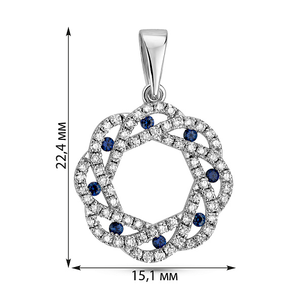 Золотой кулон с сапфирами и бриллиантами (арт. 3192089202с) – изображение 4