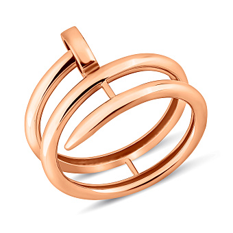 Фото Каблучка з червоного золота Цвях без каміння (арт. 1401156)