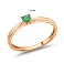 Тонкое золотое кольцо с изумрудом (арт. К011089и) – изображение 2