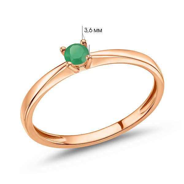 Тонкое золотое кольцо с изумрудом (арт. К011089и) – изображение 2
