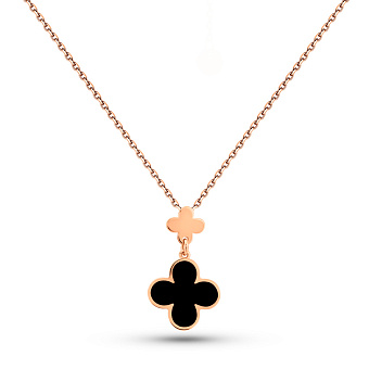 Фото Кольє з червоного золота Конюшина з емаллю (арт. 360207еч)