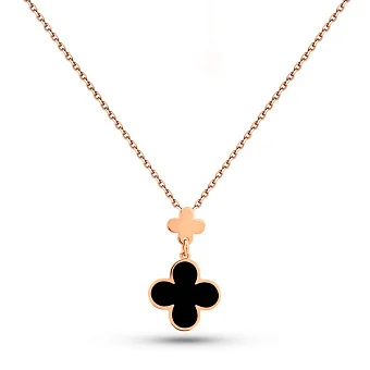 Кольє з червоного золота Конюшина з емаллю (арт. 360207еч)