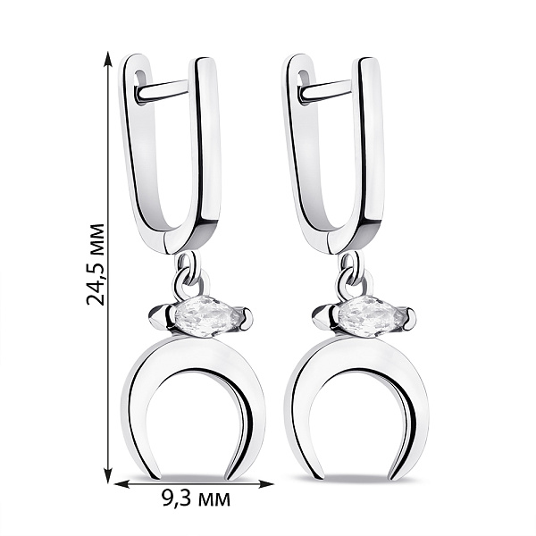 Серебряные серьги-подвески с фианитами (арт. 7502/9060) – изображение 2