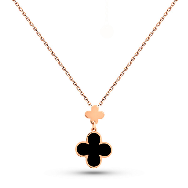 Кольє з червоного золота Конюшина з емаллю (арт. 360207еч) – зображення 1