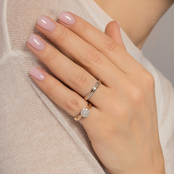 Золотое кольцо с бриллиантом (арт. К011029) – изображение 3