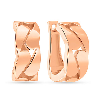 Фото Серьги из красного золота без камней (арт. 109004)