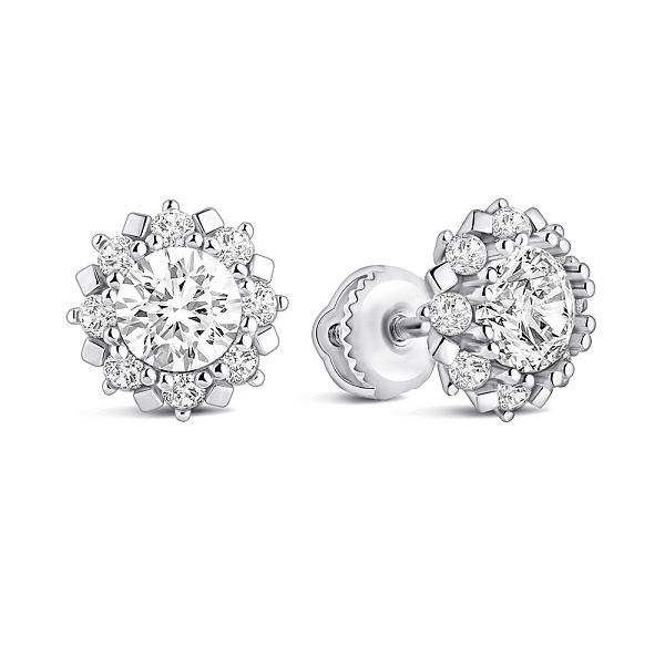 Серьги пусеты из серебра с фианитами (арт. 7518/2186816) – изображение 1