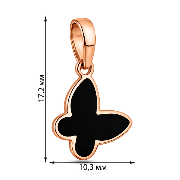 Золотий кулон Метелики з емаллю (арт. 441208еч) – зображення 3