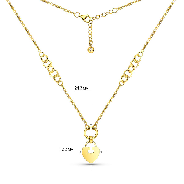 Золотое колье Сердечко (арт. 352435ж) – изображение 4