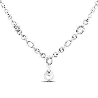 Фото Кольє з білого золота з фіанітами (арт. 351484б)