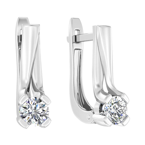 Серьги из белого золота с бриллиантами (арт. С011118040б) – изображение 1