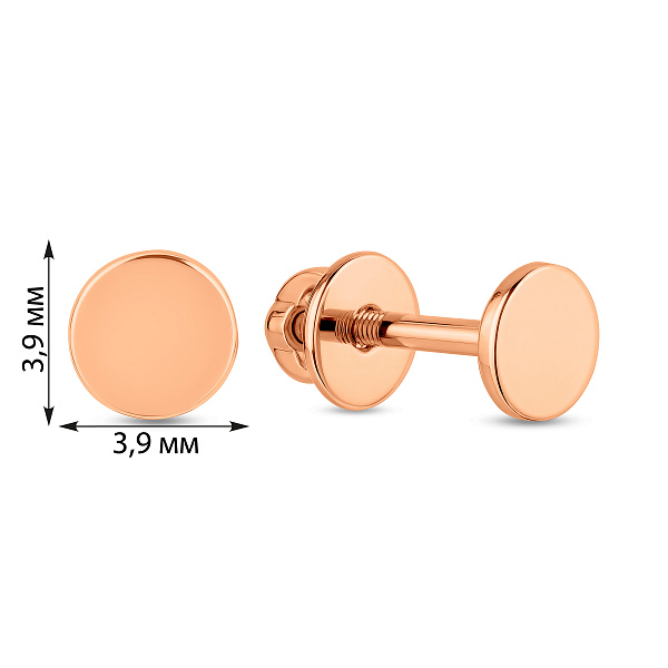 Золотые серьги пусеты Монеты (арт. 110621) – изображение 4