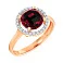 Кольцо из красного золота с гранатом и фианитами (арт. 141158Пк) – изображение 1