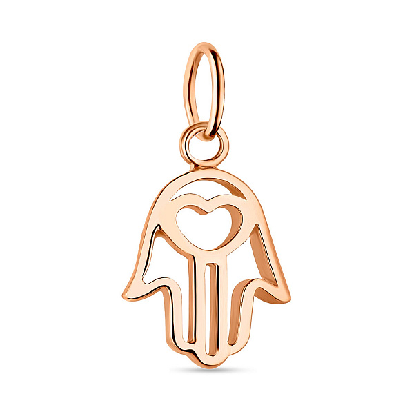 Золотой кулон-оберег Хамса без камней (арт. 424364) – изображение 1