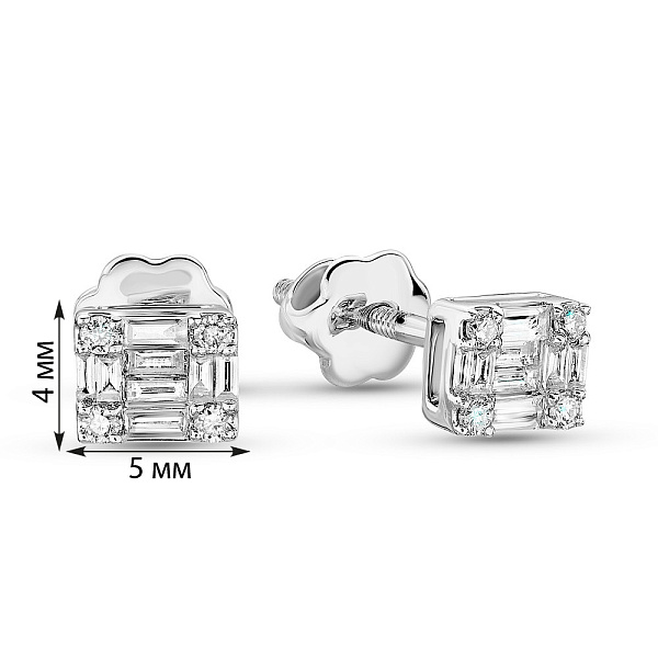 Золоті сережки пусети з діамантами (арт. С341310020б) – зображення 6