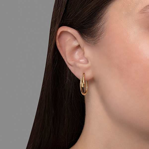 Серьги из желтого золота Гвоздь без камней (арт. 107370/20ж) – изображение 2