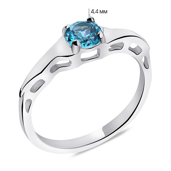 Срібна каблучка з аквамарином (арт. 7501/573Амкп) – зображення 2