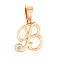 Золотая подвеска Буква В с фианитом (арт. 440623) – изображение 1