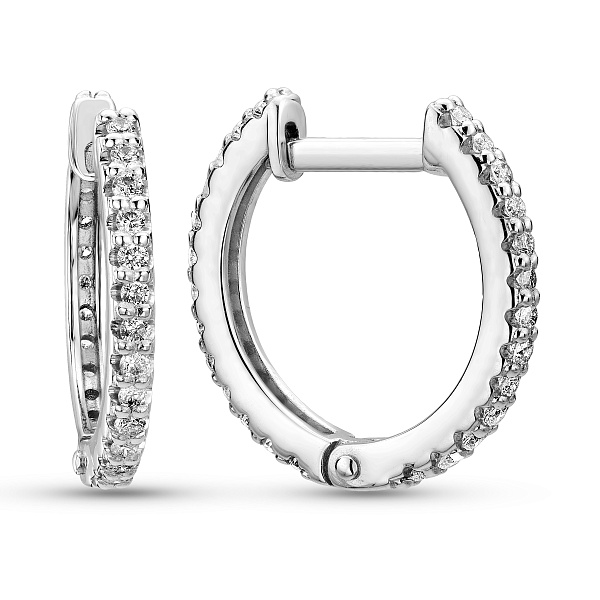 Золотые серьги кольца с бриллиантами (арт. С011483020б) – изображение 1