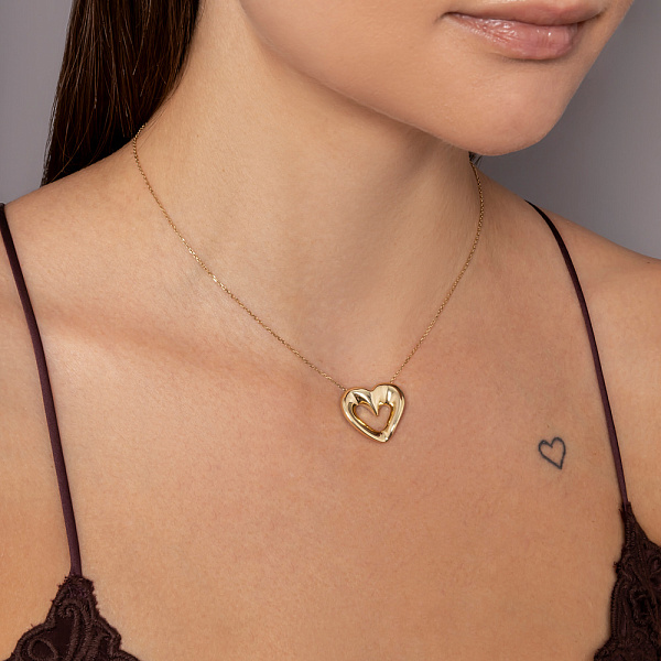 Золотое колье Сердце Francelli (арт. 361426ж) – изображение 3